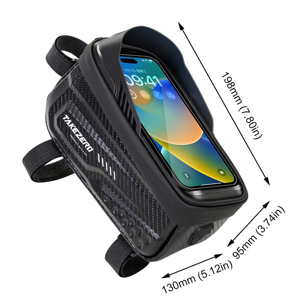 SUPERIOR BIKE Bag Bicycle Front Phone Case Holder with Touchscreen Top
