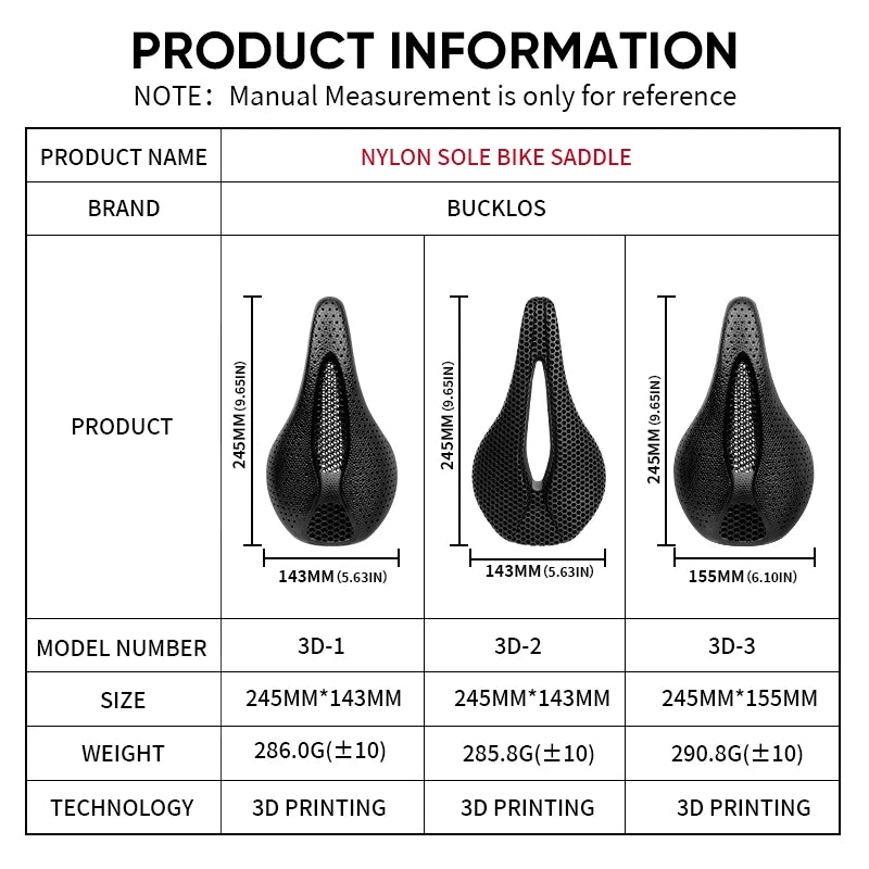 SUPERIOR BIKE 3D Printed Racing Bike Seat Cushion