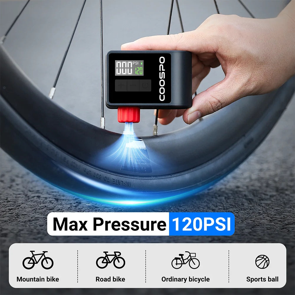 SUPERIOR BIKE Mini Electric Air Pump 120PSI 500mAh