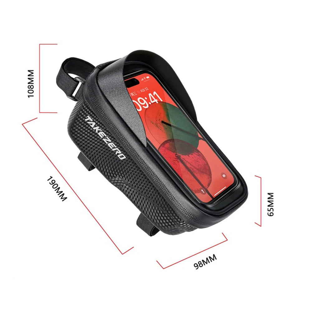 SUPERIOR BIKE Bag Bicycle Front Phone Case Holder with Touchscreen Top