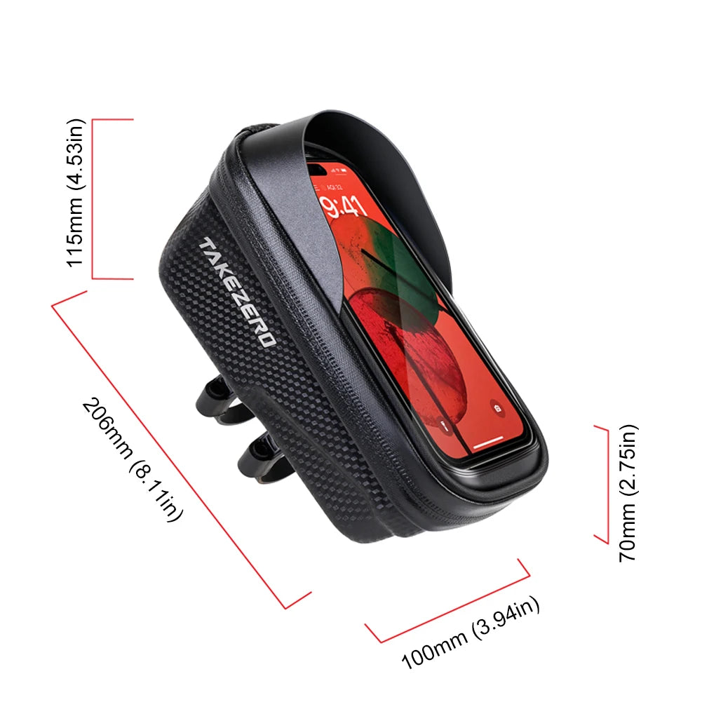 SUPERIOR BIKE Bag Bicycle Front Phone Case Holder with Touchscreen Top
