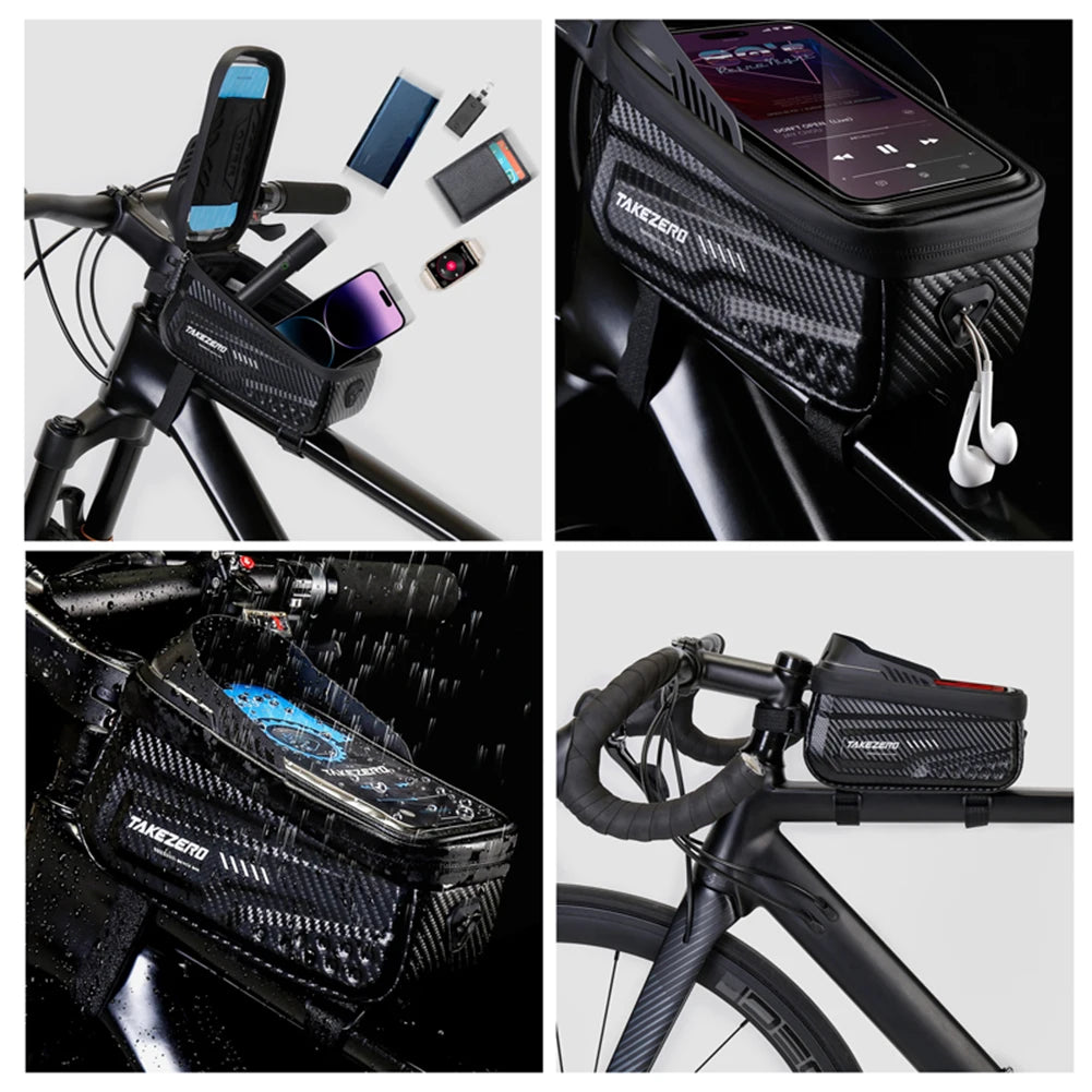 SUPERIOR BIKE Bag Bicycle Front Phone Case Holder with Touchscreen Top