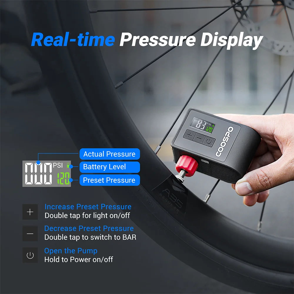 SUPERIOR BIKE Mini Electric Air Pump  120PSI 500mAh